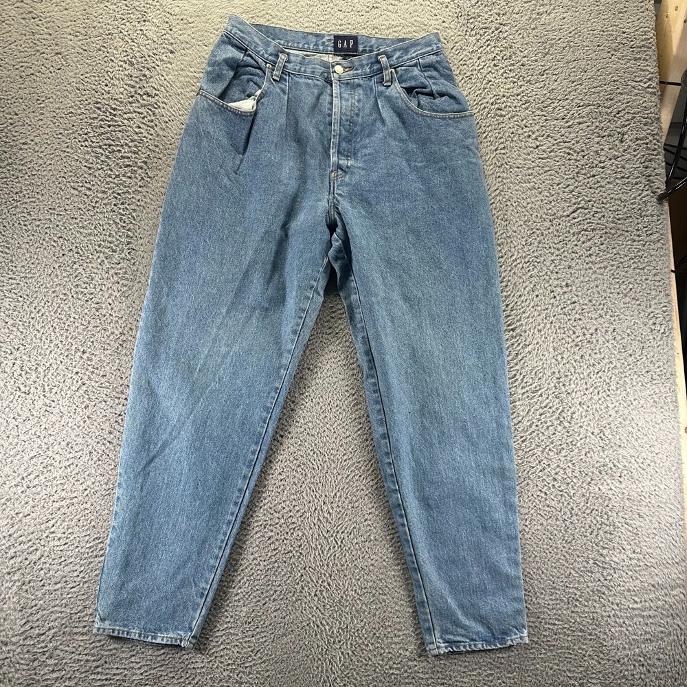 Vintage Gap Jeans Women's 16 Blue Cotton Denim Tapered Leg Faded Travel Workwear